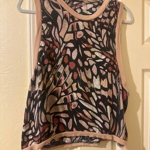 FP Movement by Free People Abstract Pattern Muscle Tee - Black, Brown, Cream